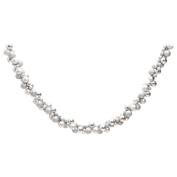 vidaXL V&aacute;nočn&iacute; girlanda s koulemi stř&iacute;brn&aacute; 175 cm polystyren