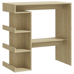 vidaXL Barov&yacute; stůl s &uacute;ložn&yacute;m reg&aacute;lem dub sonoma 100 x 50 x 101,5 cm