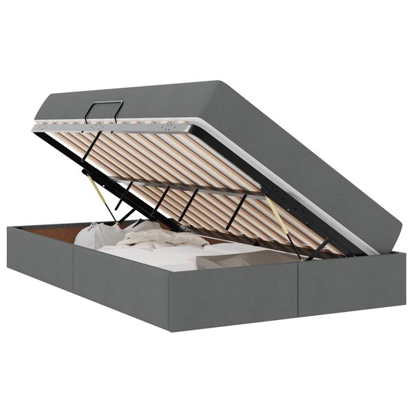 vidaXL Postel s &uacute;ložn&yacute;m prostorem a matrac&iacute; Tmavě &scaron;ed&aacute; 120 x 200 cm