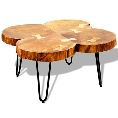 vidaXL Konferenční stolek 35 cm 4 dřevěné koláče sheeshamové dřevo