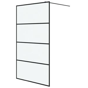 vidaXL Sprchov&aacute; z&aacute;stěna walk-in čern&aacute; 115 x 195 cm ml&eacute;čn&eacute; ESG sklo