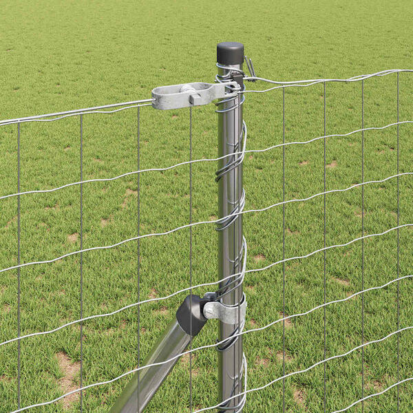 vidaXL Plot s sloupkem Stř&iacute;brn&aacute; 1,4 x 10 m Ocel a PVC