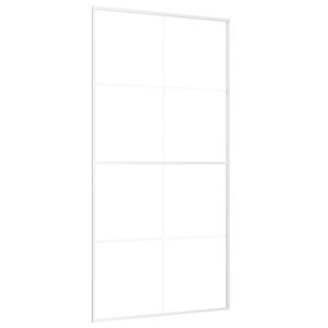 vidaXL Posuvn&eacute; dveře ESG sklo a hlin&iacute;k 102,5 x 205 cm b&iacute;l&eacute;