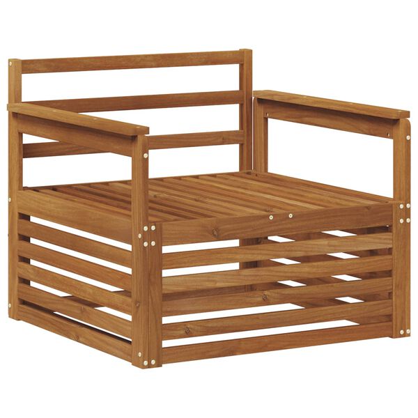 vidaXL 2 Kus Pohovka s opěrkami Masivn&iacute; ak&aacute;tov&eacute; dřevo Př&iacute;rodn&iacute;