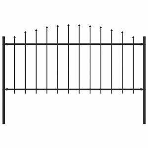 vidaXL Zahradn&iacute; plot Woerden s kop&iacute;m nahoře ocelov&yacute; 170 x 75 cm čern&yacute;