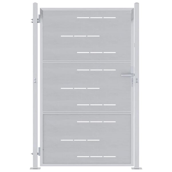 vidaXL Zahradn&iacute; br&aacute;na se z&aacute;mkem Stř&iacute;brn&aacute; 100 x 150 cm Nerezov&aacute; ocel