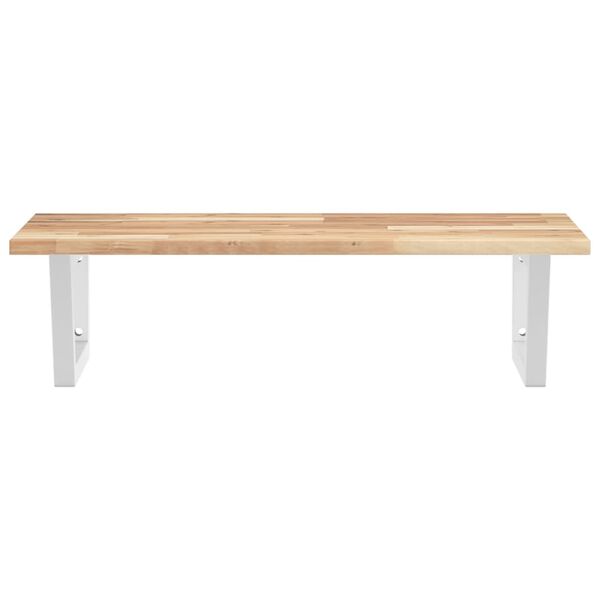 vidaXL Deska pod umyvadlo n&aacute;stěnn&aacute; ocel a masivn&iacute; ak&aacute;ciov&eacute; dřevo