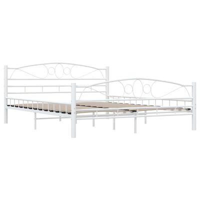 vidaXL Rám postele bílý kovový 160 x 200 cm