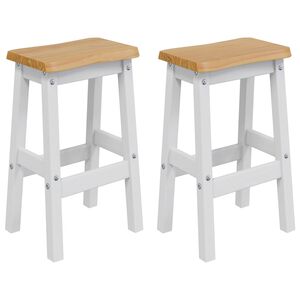 VidaXL Vysok&aacute; barov&aacute; stolička EKAI 2 pcs B&iacute;l&aacute; 40 x 29 x 63 cm