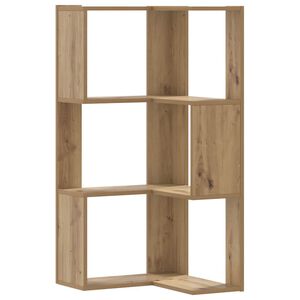 vidaXL Rohov&aacute; 3patrov&aacute; knihovna dub artisan 50 x 50 x 102 cm kompozit