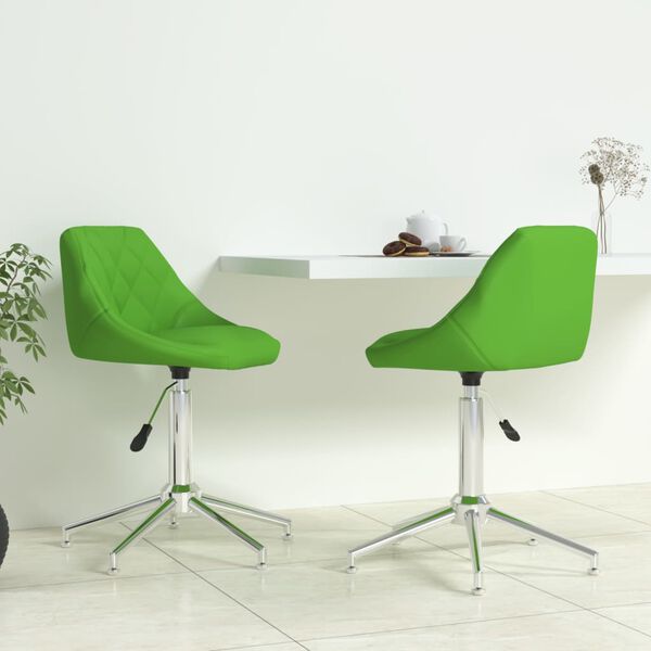 vidaXL Otočn&eacute; j&iacute;deln&iacute; židle 2 ks zelen&eacute; uměl&aacute; kůže