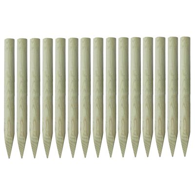 vidaXL Špičaté plotové sloupky 15 ks impregnovaná borovice 4 x 100 cm