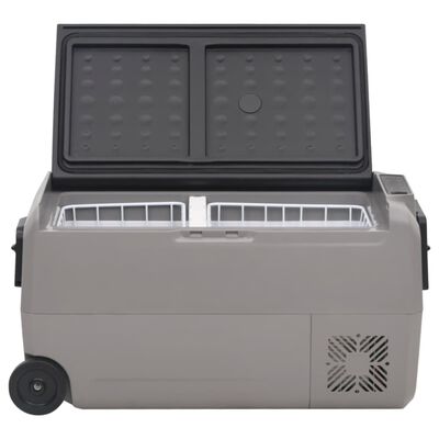 vidaXL Chladicí box s kolečky a adaptérem černý a šedý 50 l PP a PE