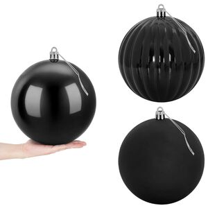 vidaXL Sada v&aacute;nočn&iacute;ch koul&iacute; XXL 3 ks Čern&aacute; &Oslash; 25 cm Plast