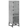 vidaXL Highboard se skleněn&yacute;mi dv&iacute;řky betonově &scaron;ed&yacute; 35 x 37 x 120 cm