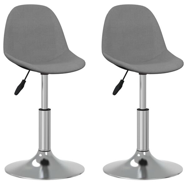 vidaXL Otočn&eacute; j&iacute;deln&iacute; židle 2 ks světle &scaron;ed&eacute; textil