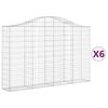 vidaXL Klenut&eacute; gabionov&eacute; ko&scaron;e 6 ks 200x30x120/140cm pozinkovan&eacute; železo