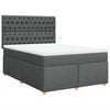 vidaXL Box spring postel s matrac&iacute; tmavě &scaron;ed&aacute; 140x200 cm textil
