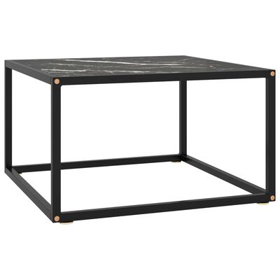 vidaXL Konferenční stolek černý s černým mramorovým sklem 60x60x35 cm