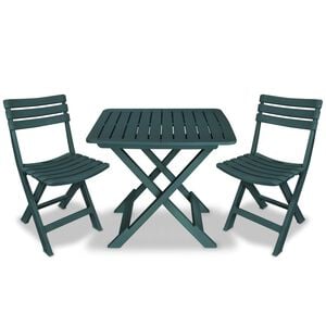vidaXL 3dílný skládací bistro set plastový zelený