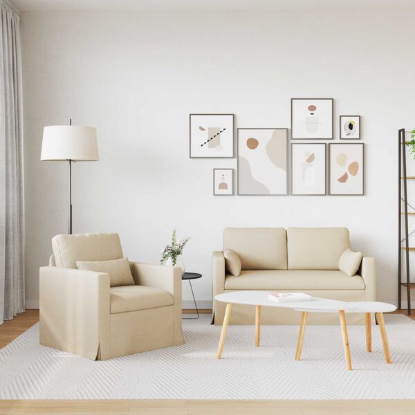 vidaXL Pohovka 2 pcs Kr&eacute;mov&aacute; 139 x 78 x 80 cm textil