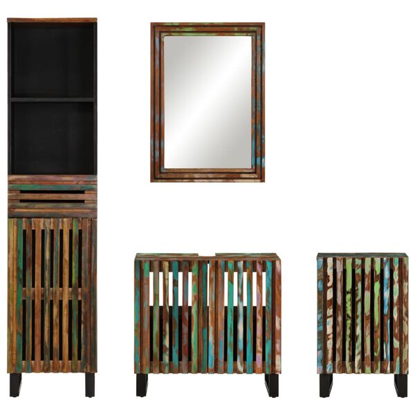 vidaXL 4d&iacute;ln&aacute; koupelnov&aacute; sestava masivn&iacute; ak&aacute;ciov&eacute; dřevo