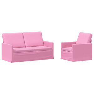vidaXL Set pohovek 2 pcs Růžov&aacute; Textil