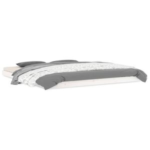 vidaXL R&aacute;m postele s LED b&iacute;l&yacute; 180 x 200 cm Super King masivn&iacute; dřevo