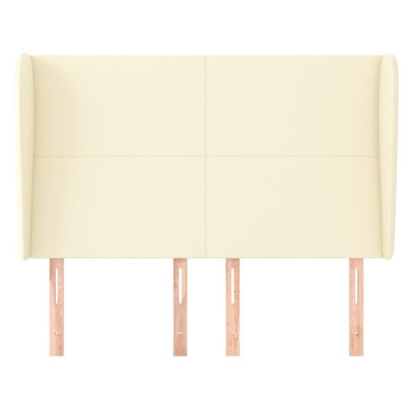 vidaXL Čelo postele typu u&scaron;&aacute;k kr&eacute;mov&eacute; 147 x 23 x 118/128 cm uměl&aacute; kůže