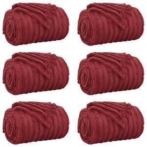 vidaXL Dekoračn&iacute; deky 6 ks Bordeaux červen&aacute; 150 x 130 cm 2.85 kg