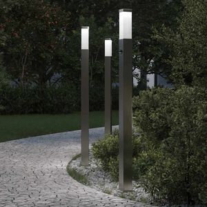 vidaXL Sloupkov&aacute; světla se senzorem 3 ks 110 cm nerezov&aacute; ocel IP44