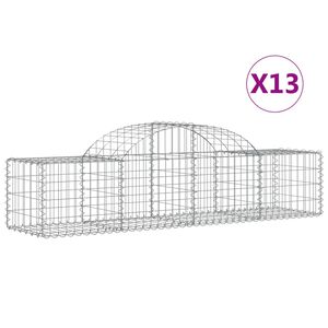 vidaXL Klenut&eacute; gabionov&eacute; ko&scaron;e 13 ks 200x50x40/60 cm pozinkovan&eacute; železo
