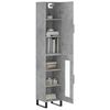 vidaXL Skř&iacute;ň highboard betonově &scaron;ed&aacute; 34,5x34x180 cm kompozitn&iacute; dřevo