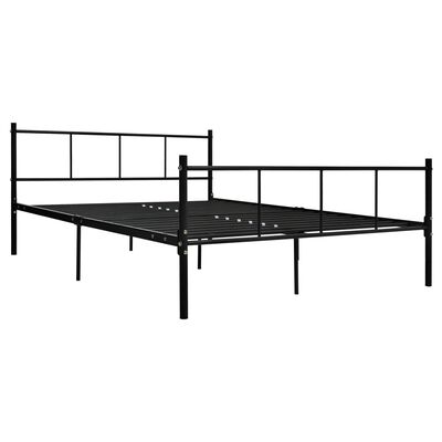 vidaXL Rám postele černý kov 160 x 200 cm