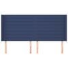 vidaXL Čelo postele typu u&scaron;&aacute;k modr&eacute; 163x16x118/128 cm textil
