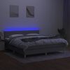 vidaXL Box spring postel s matrac&iacute; a LED světle &scaron;ed&aacute; 160x200 cm textil