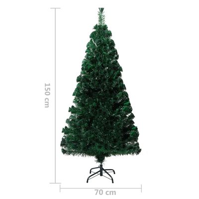 vidaXL Umělý vánoční stromek se stojanem zelený 150 cm optické vlákno