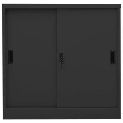vidaXL Kancelářská skříň s posuvnými dveřmi antracit 90x40x90 cm ocel