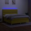 vidaXL Box spring postel s matrac&iacute; a LED zelen&aacute; 180x200 cm textil