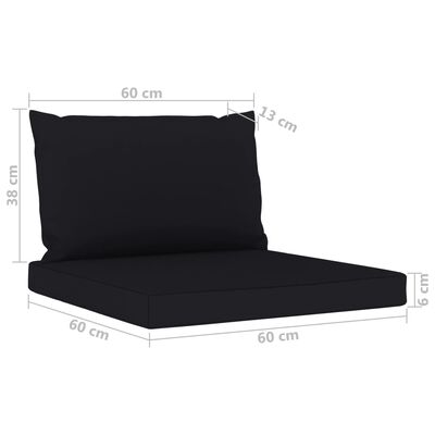 vidaXL 10dílná zahradní sedací souprava s černými poduškami