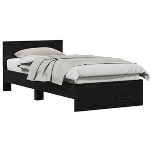 vidaXL R&aacute;m postele s čelem Čern&yacute; dub 90 x 200 cm Kompozitn&iacute; dřevo