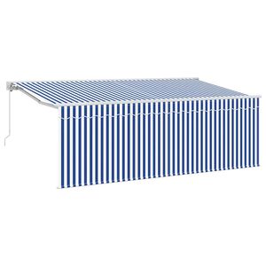 vidaXL Stahovac&iacute; mark&yacute;za Modr&aacute; a b&iacute;l&aacute; 400 x 200 cm Polyester a hlin&iacute;k