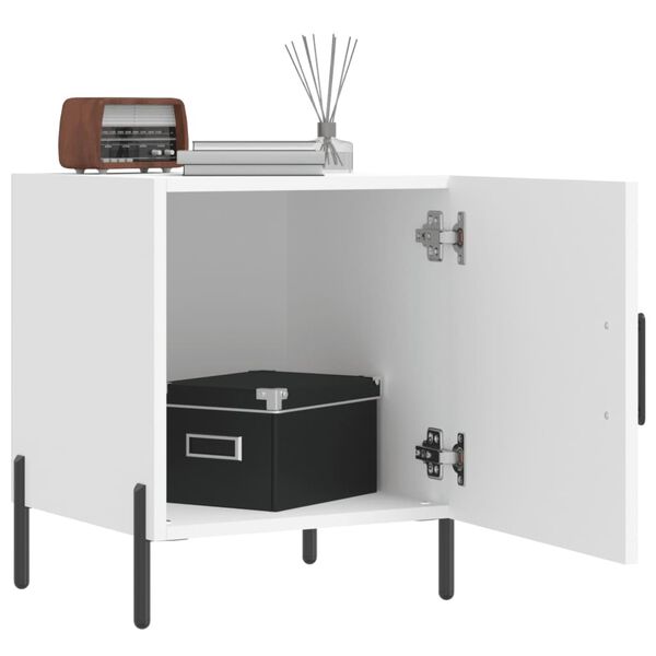 vidaXL Nočn&iacute; stolek b&iacute;l&yacute; 40 x 40 x 50 cm kompozitn&iacute; dřevo