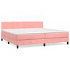 vidaXL Box spring postel s matrac&iacute; růžov&aacute; 200x200 cm samet