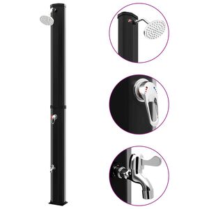 Zahradn&iacute; sol&aacute;rn&iacute; sprcha se sprchovou hlavic&iacute; a kohoutkem 35 l čern&aacute;