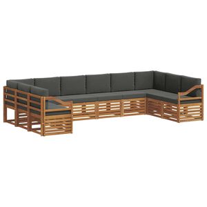 vidaXL Rohov&aacute; sofa sada s pol&scaron;t&aacute;řem 10 pcs Přirozen&aacute; a Anthracitov&aacute;