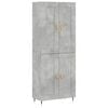 vidaXL Skř&iacute;ň highboard betonově &scaron;ed&aacute; 69,5x34x180 cm kompozitn&iacute; dřevo