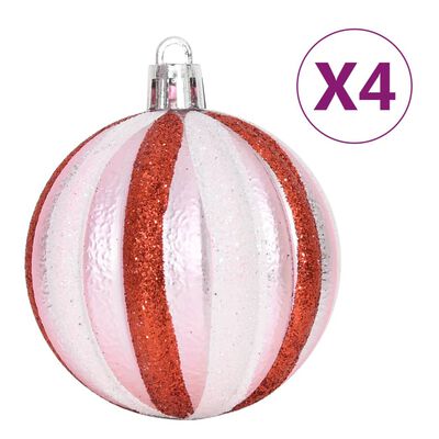 vidaXL 65dílná sada vánočních ozdob růžová/červená/bílá