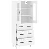 vidaXL Skř&iacute;ň highboard b&iacute;l&aacute; 69,5 x 34 x 180 cm kompozitn&iacute; dřevo