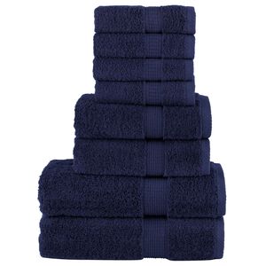 vidaXL 8d&iacute;ln&aacute; sada ručn&iacute;ků Premium SOLUND navy modr&aacute; 600 g/m&sup2;